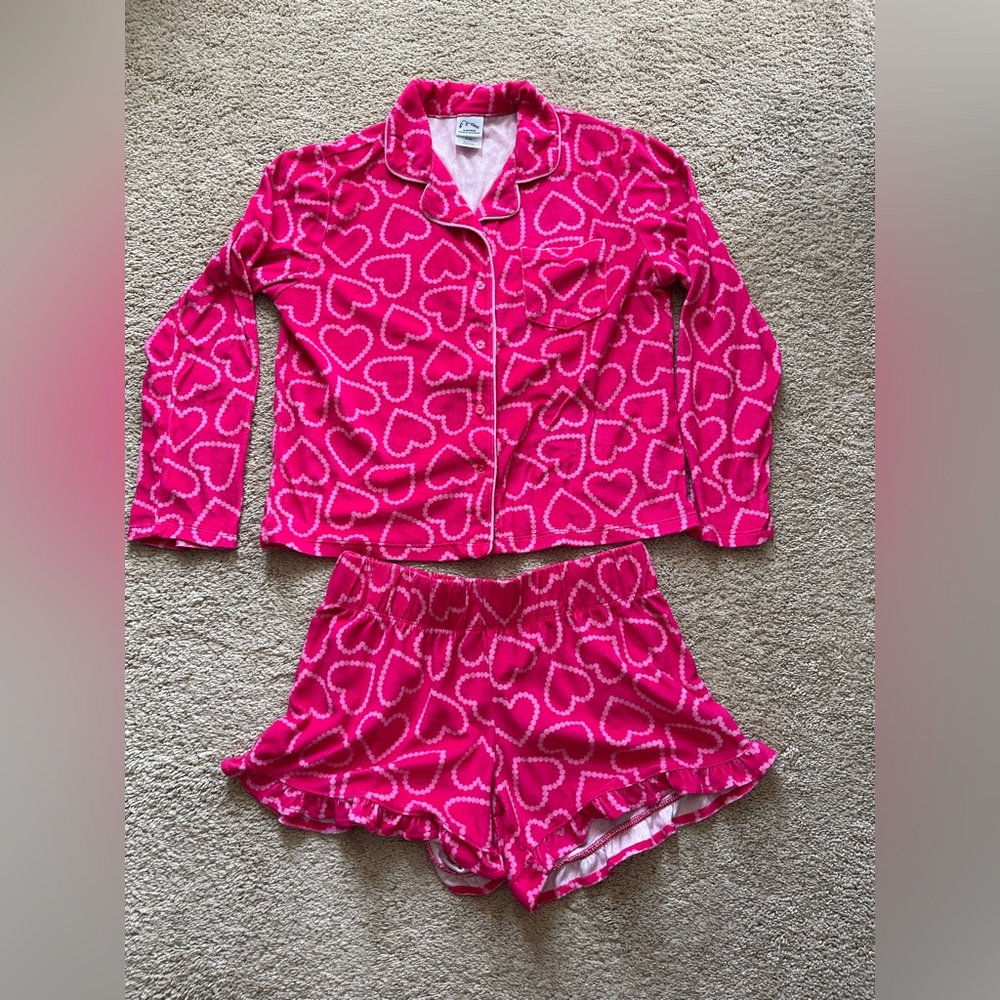 Girls Art Class size XL Pink Hearts Pajamas